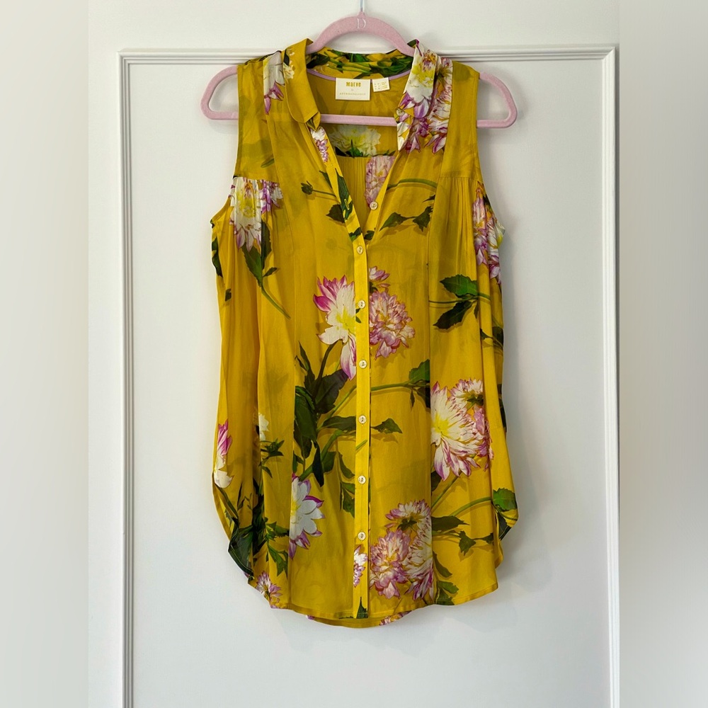 Maeve floral sleeveless tunic shirt